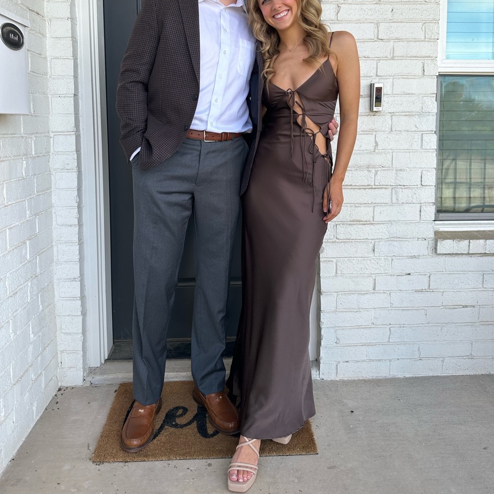 LIONESS | ABOUT A GIRL MAXI DRESS CHOCOLATE